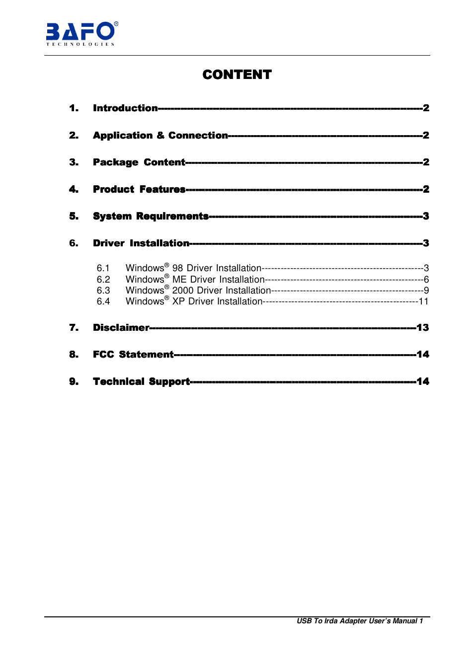 BAFO BF-120 User Manual | Page 2 / 15