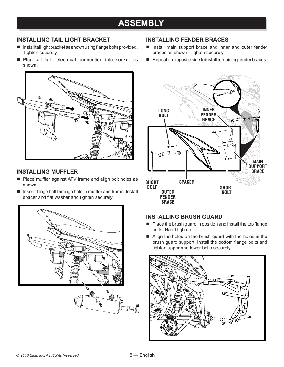 Assembly | Baja Motorsports AT150SS Assembly Guide User Manual | Page 8 / 24