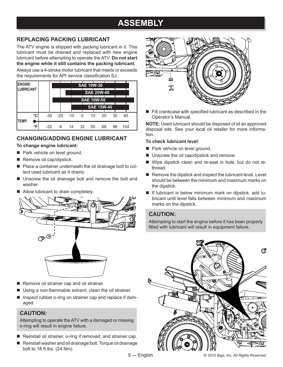 Assembly | Baja Motorsports AT150SS Assembly Guide User Manual | Page 9 / 24