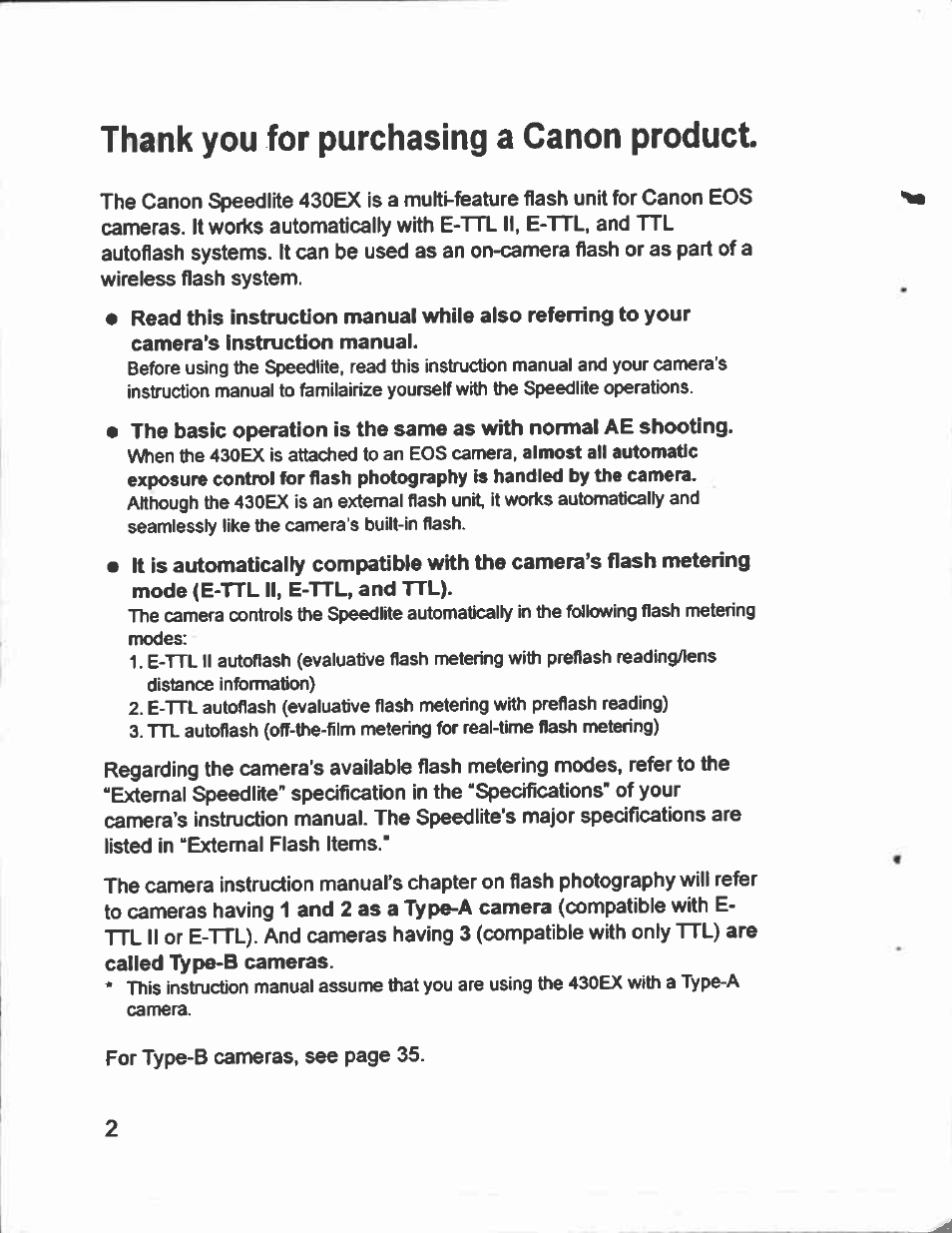 Canon Speedlite 430EX User Manual | Page 2 / 40