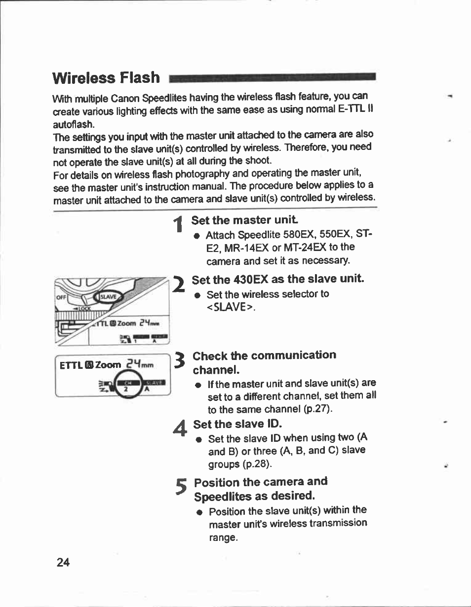 Wireless flash | Canon Speedlite 430EX User Manual | Page 24 / 40