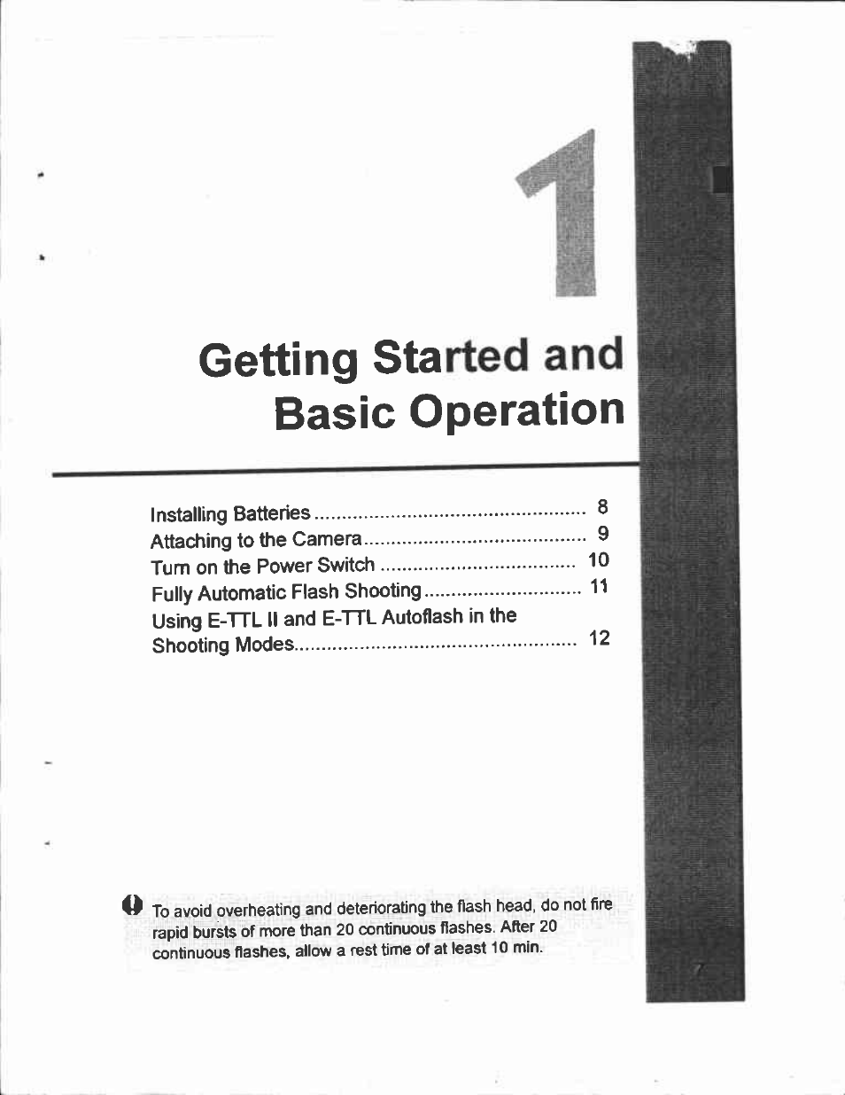 Getting started and basic operation | Canon Speedlite 430EX User Manual | Page 7 / 40