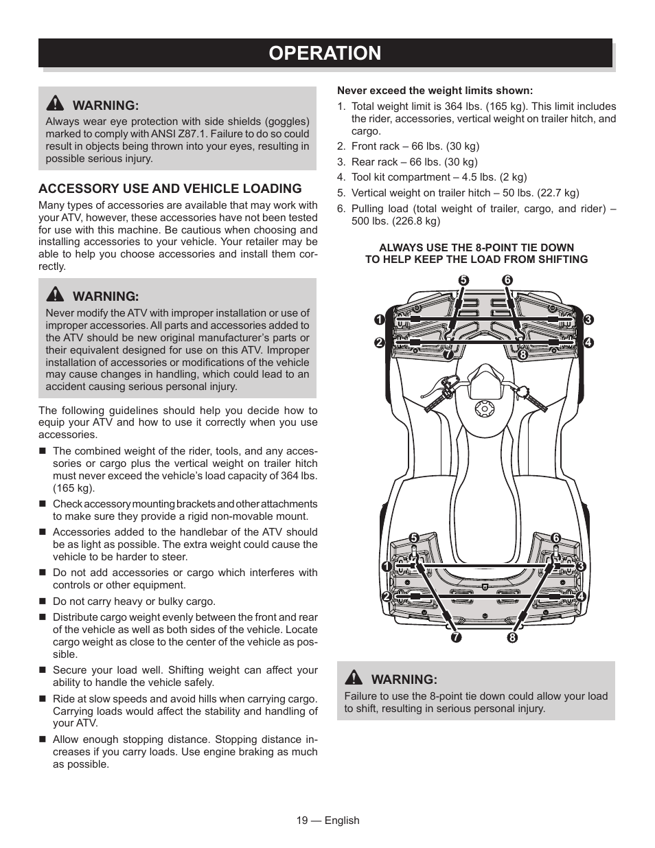 Operation | Baja Motorsports AT250UT Operator's Manual User Manual | Page 19 / 64