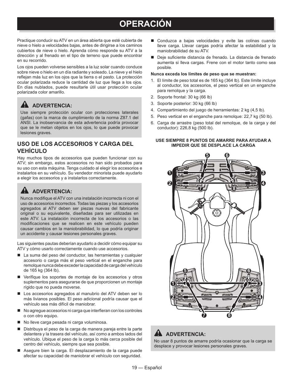 Operación | Baja Motorsports AT250UT Operator's Manual User Manual | Page 50 / 64