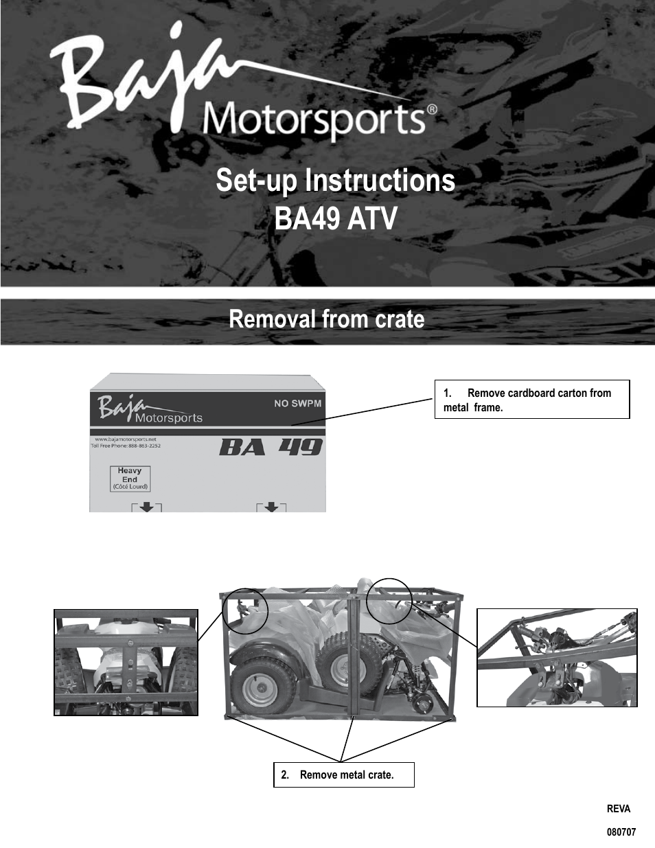 Baja Motorsports BA49 Assembly Guide User Manual | 7 pages