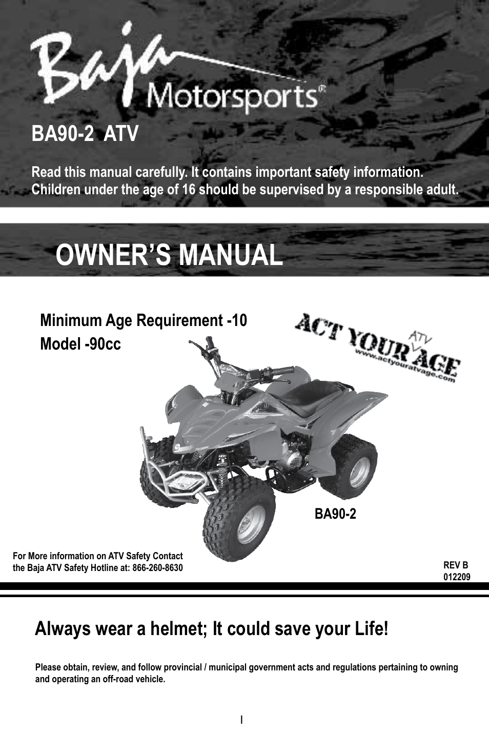 Baja Motorsports BA90-2 User Manual | 83 pages