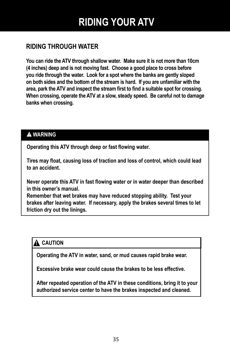 Riding your atv | Baja Motorsports BA90-2 User Manual | Page 39 / 83