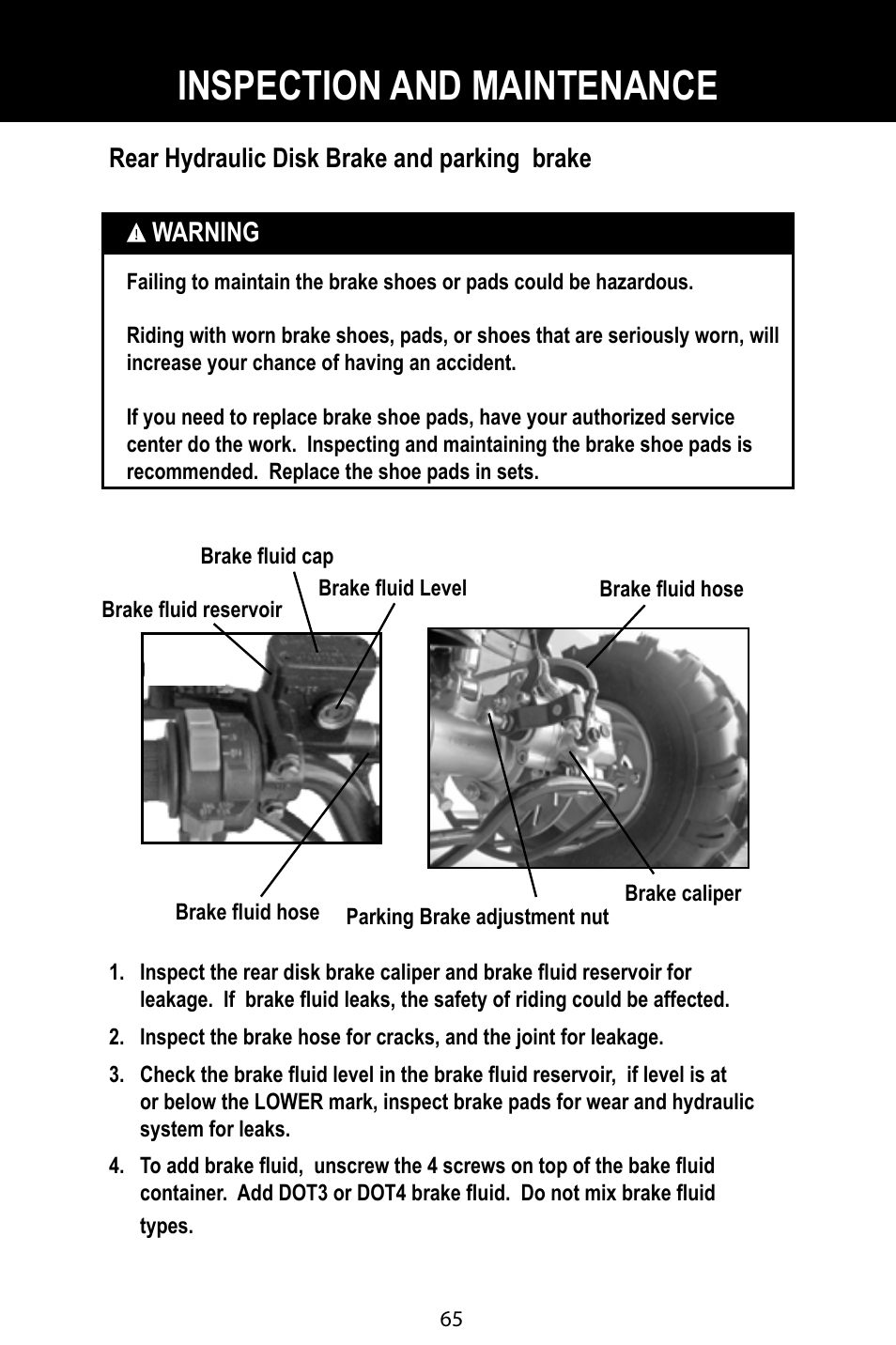 Inspection and maintenance | Baja Motorsports BA90-2 User Manual | Page 69 / 83