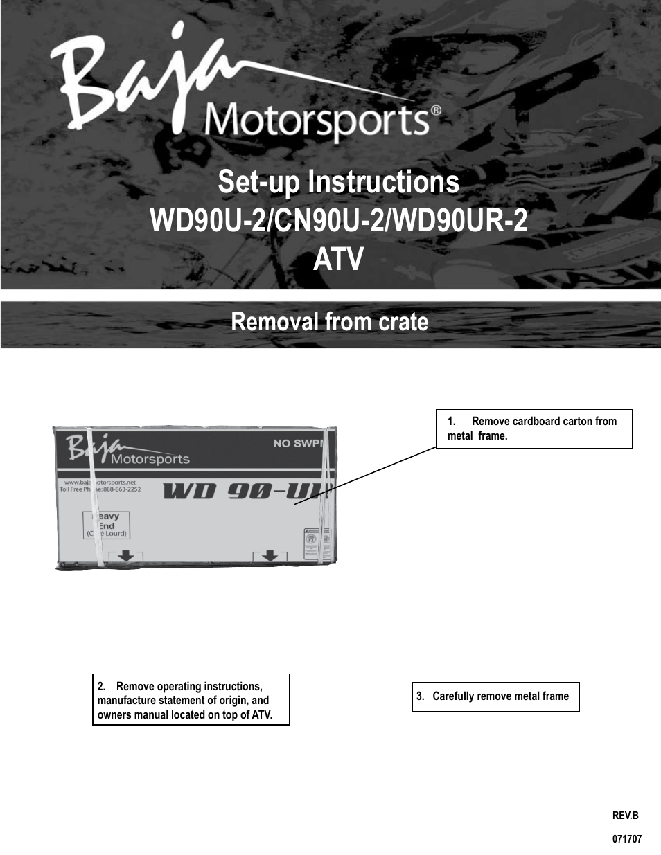 Baja Motorsports CN90-U Assembly Guide User Manual | 7 pages