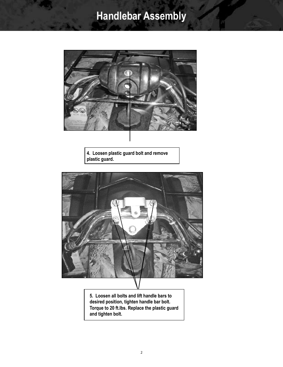 Handlebar assembly | Baja Motorsports CN90-U Assembly Guide User Manual | Page 2 / 7