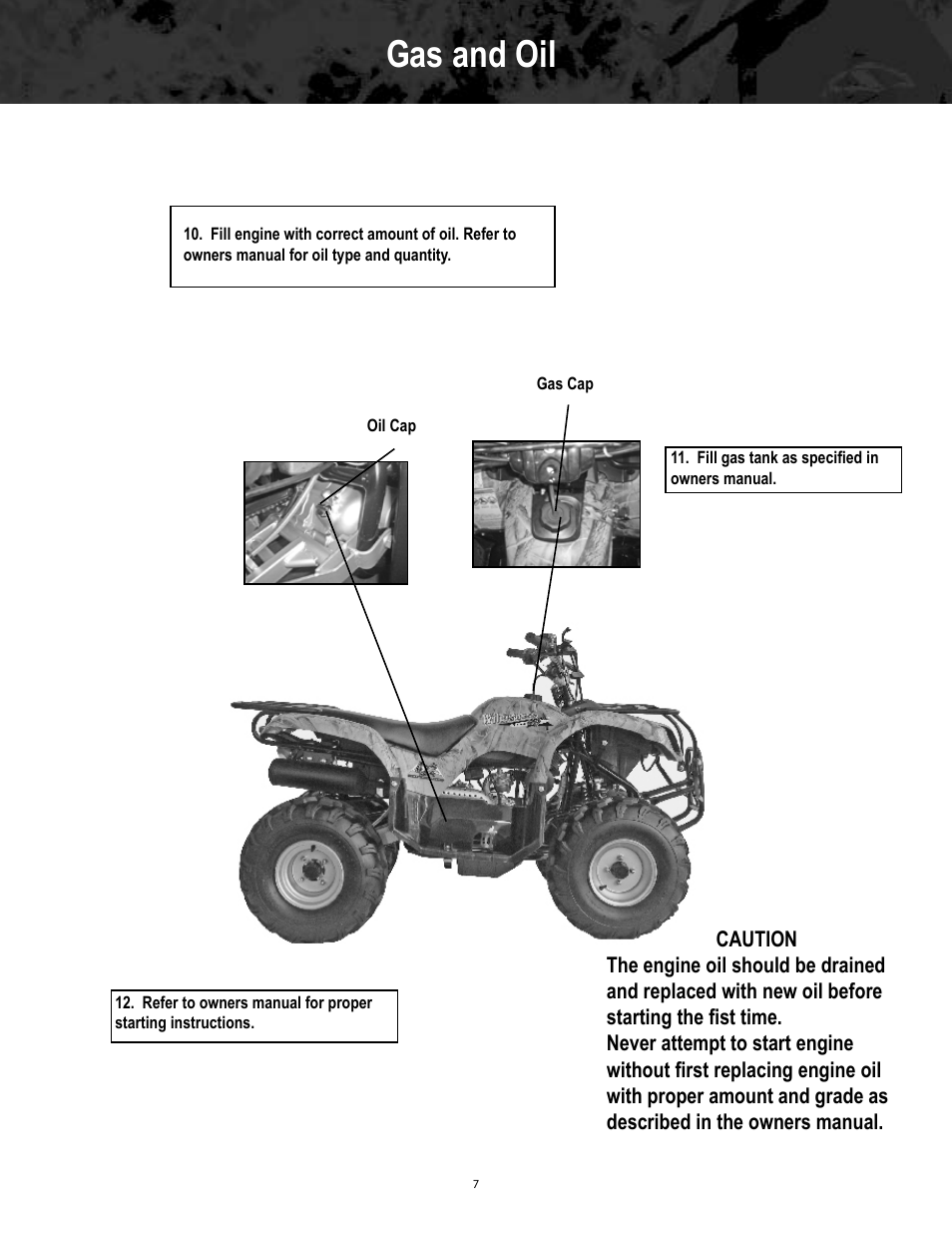 Gas and oil | Baja Motorsports CN90-U Assembly Guide User Manual | Page 7 / 7