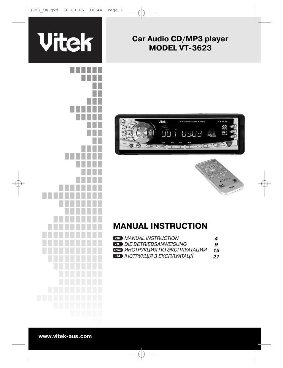 Vitek VT-3623 User Manual | 28 pages