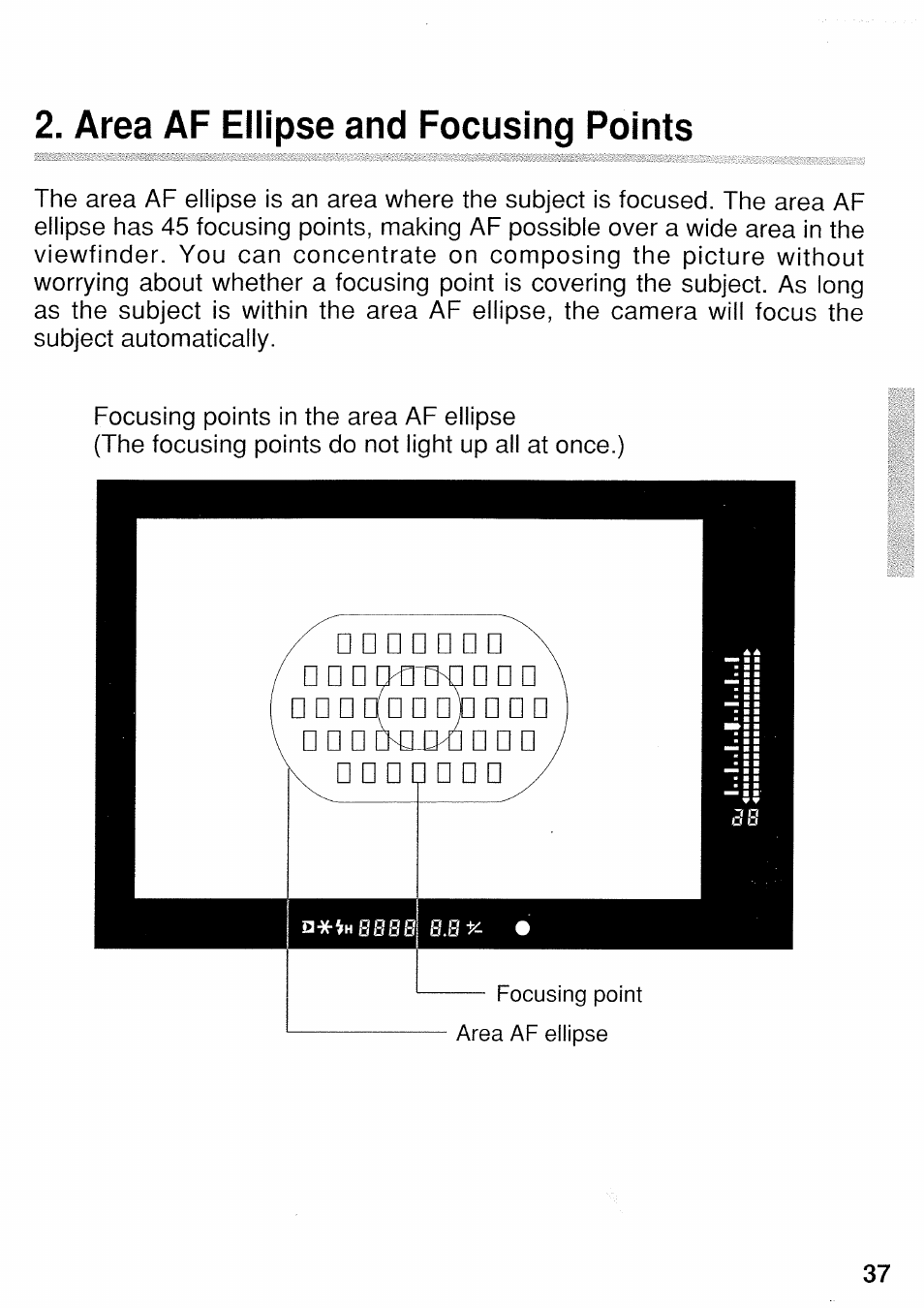 Area af ellipse and focusing points | Canon EOS 3 User Manual | Page 37 / 37