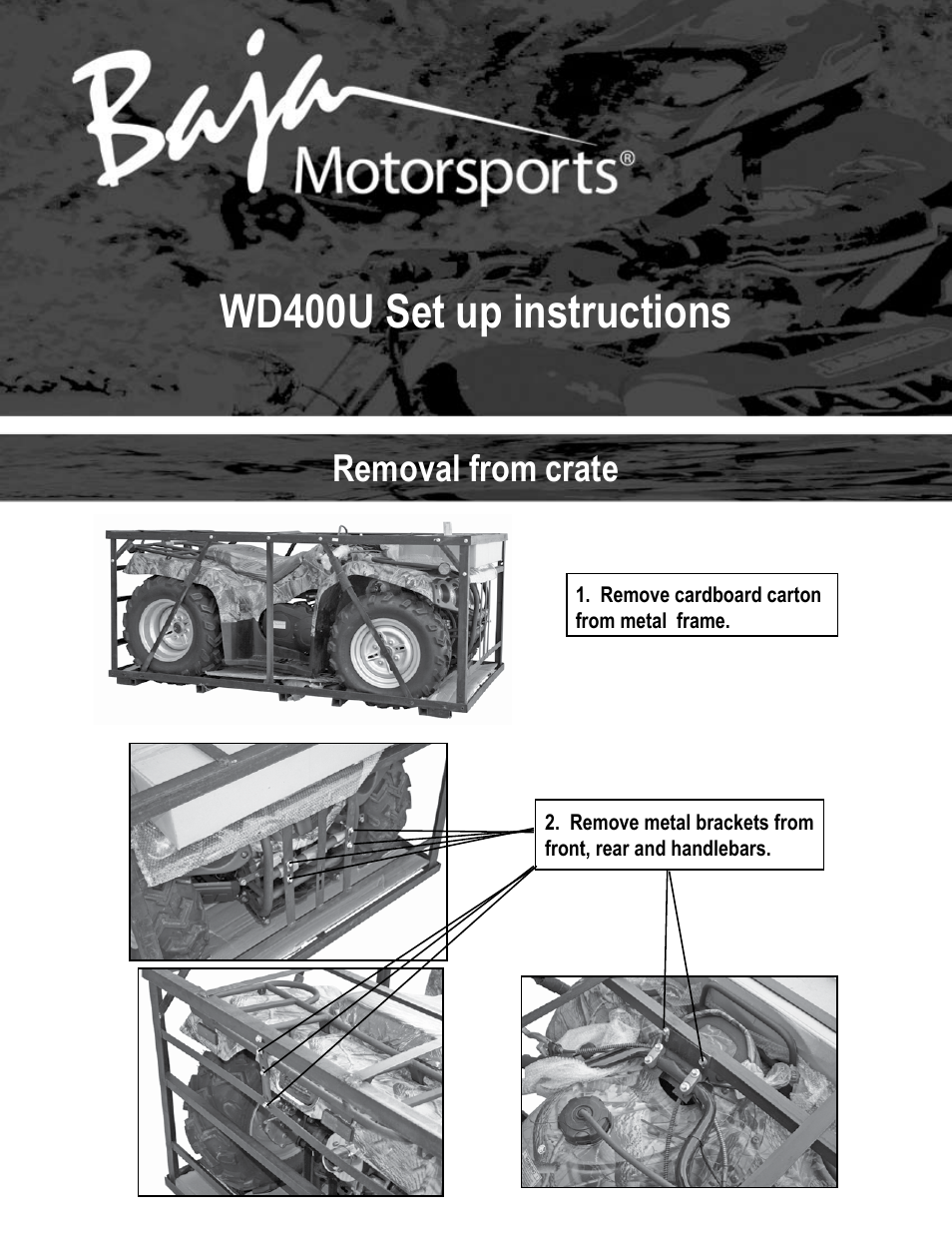 Baja Motorsports WD400-U Assembly Guide User Manual | 11 pages