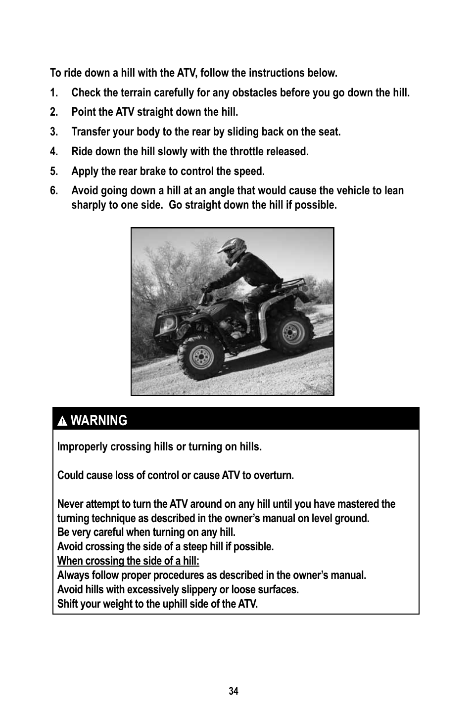 Warning | Baja Motorsports WD400-U Operator's Manual User Manual | Page 38 / 89
