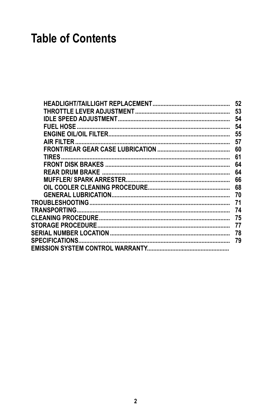 Baja Motorsports WD400-U Operator's Manual User Manual | Page 6 / 89