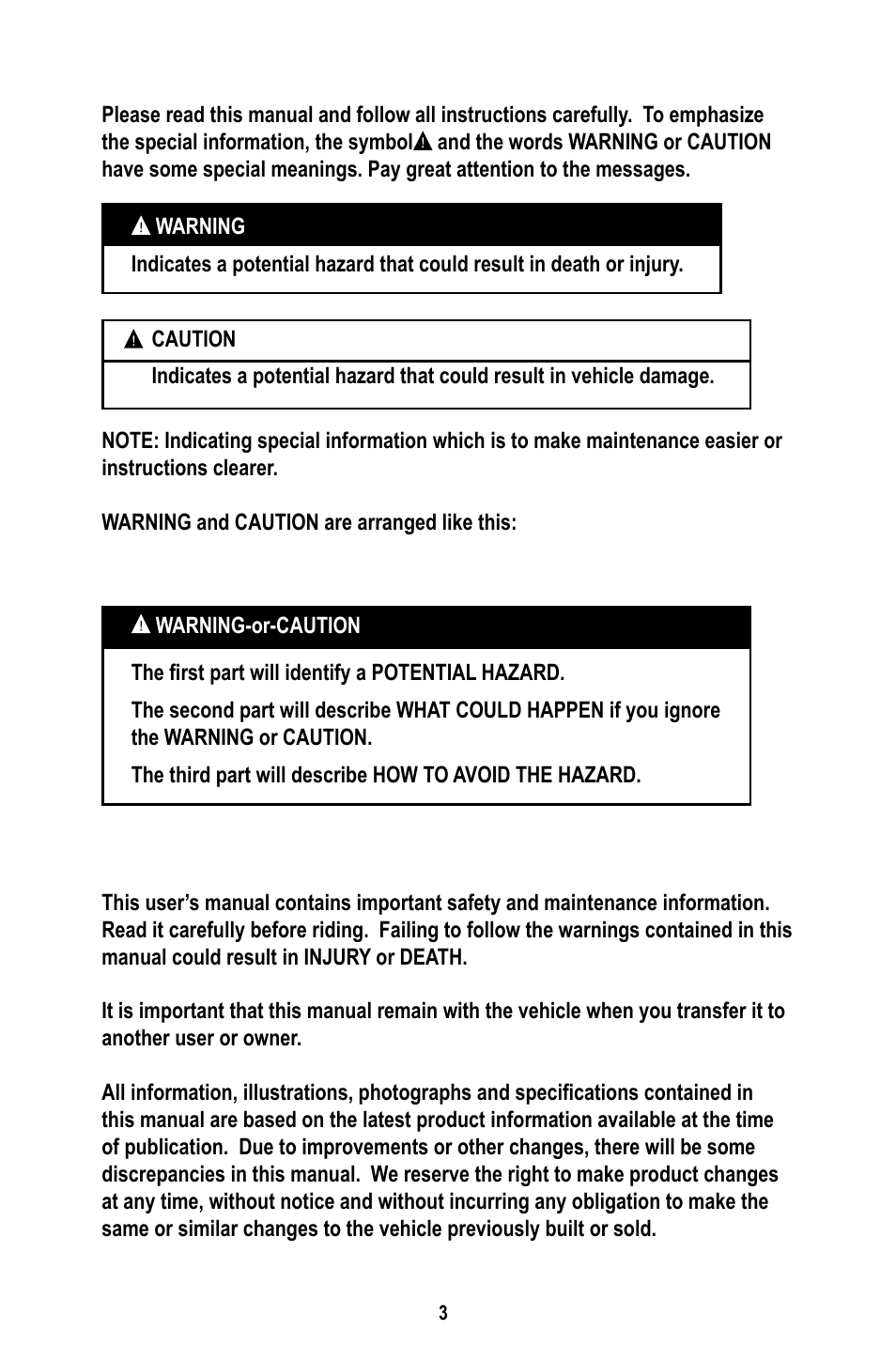 Baja Motorsports WD400-U Operator's Manual User Manual | Page 7 / 89