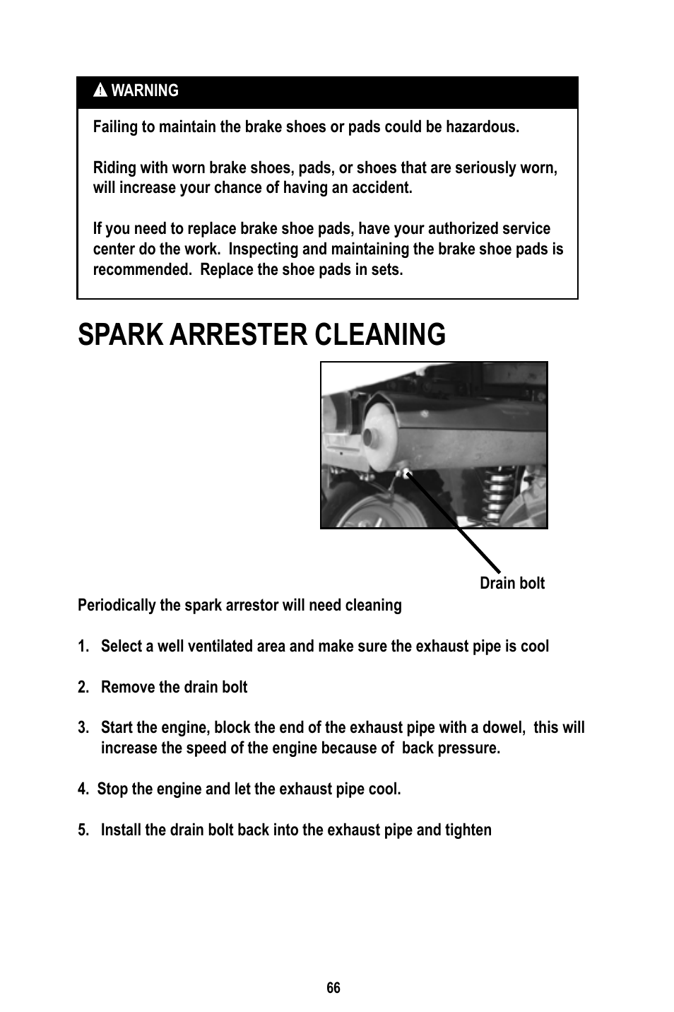 Spark arrester cleaning | Baja Motorsports WD400-U Operator's Manual User Manual | Page 70 / 89