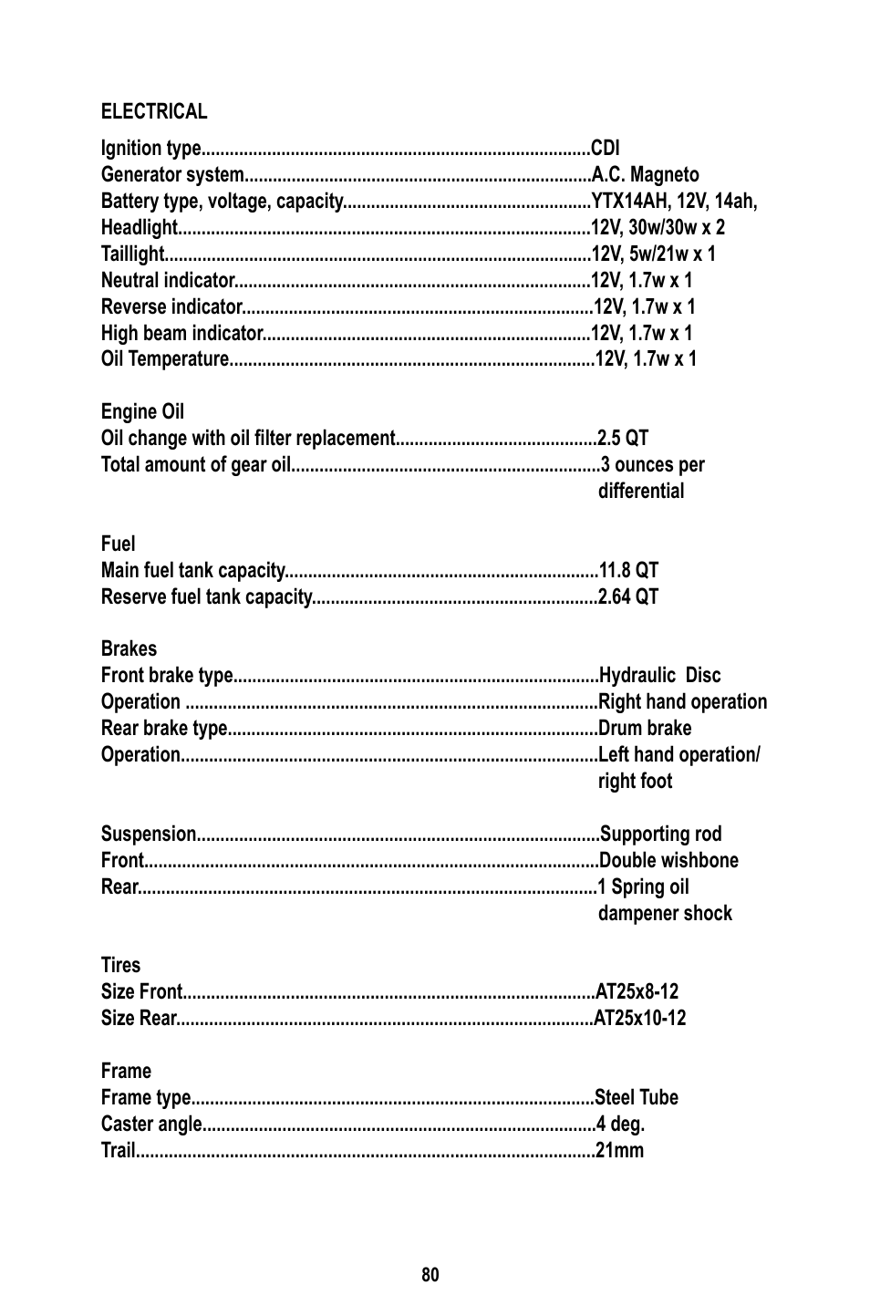 Baja Motorsports WD400-U Operator's Manual User Manual | Page 84 / 89
