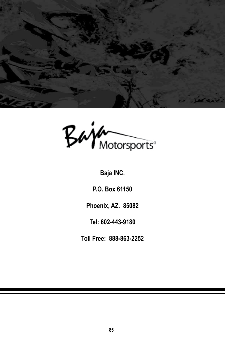 Baja Motorsports WD400-U Operator's Manual User Manual | Page 89 / 89