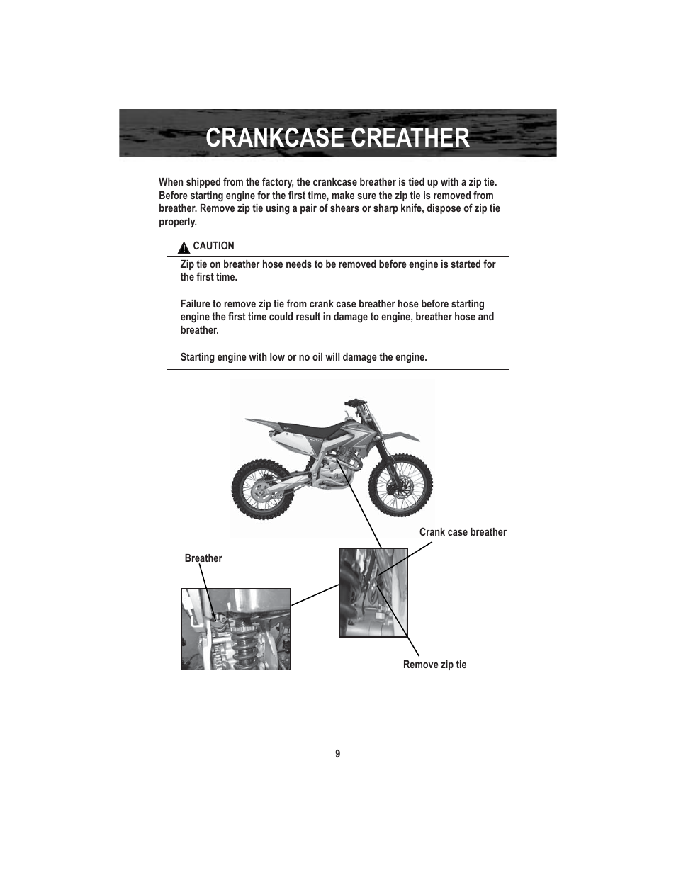 Crankcase creather | Baja Motorsports X250 User Manual | Page 12 / 41