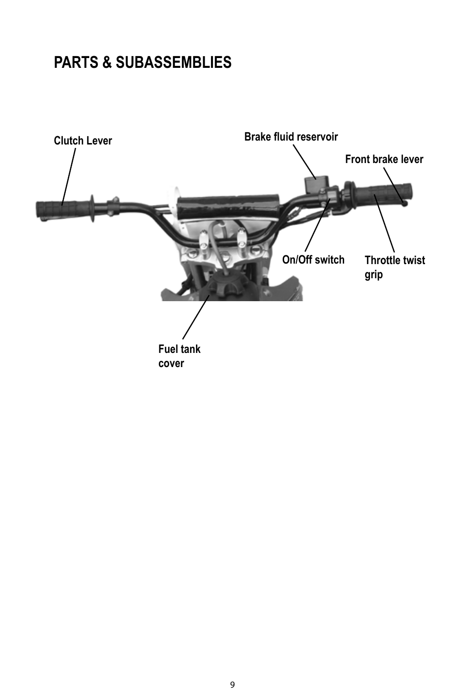 Parts & subassemblies | Baja Motorsports DR125 Operator's Manual User Manual | Page 12 / 39