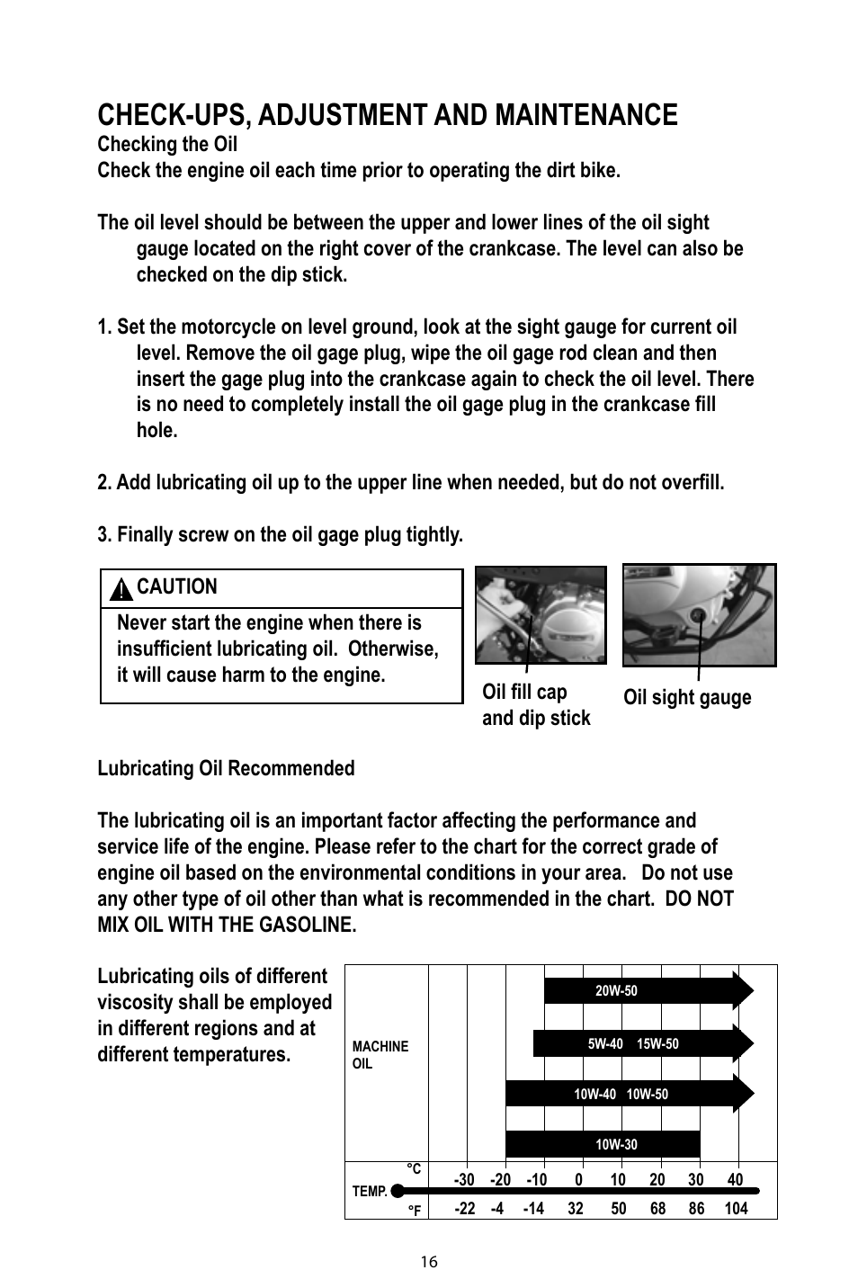 Check-ups, adjustment and maintenance | Baja Motorsports DR125 Operator's Manual User Manual | Page 19 / 39