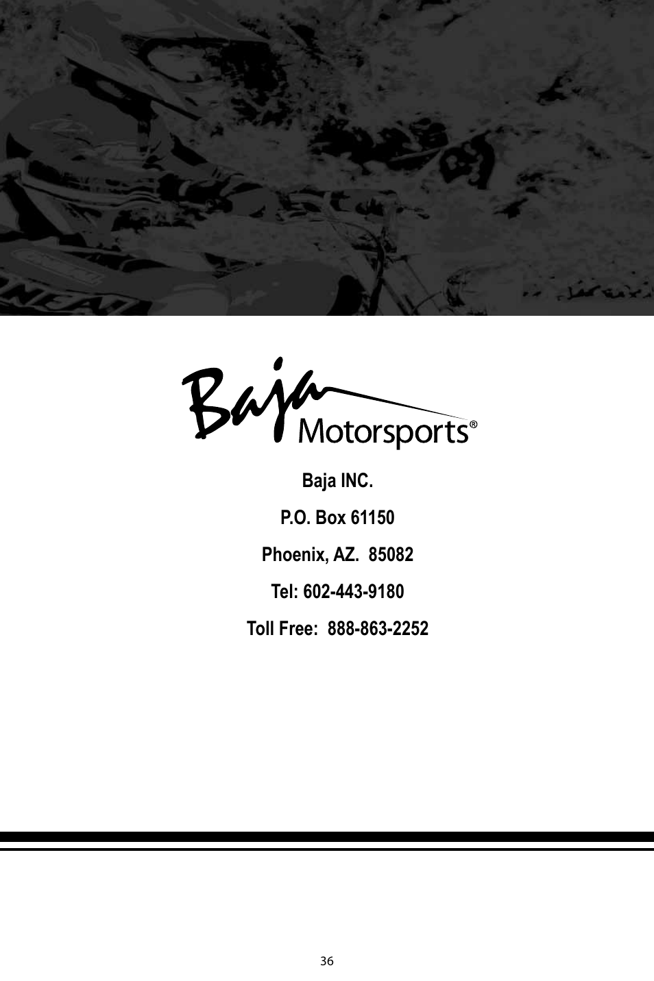 Baja Motorsports DR125 Operator's Manual User Manual | Page 39 / 39