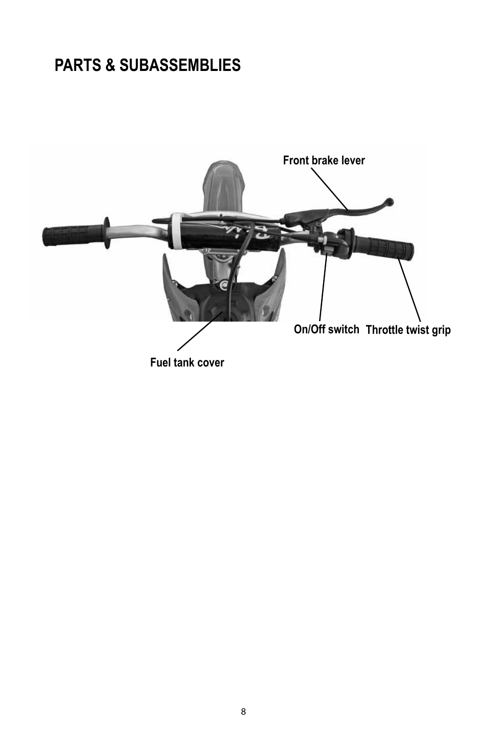 Parts & subassemblies | Baja Motorsports DR49 Operator's Manual User Manual | Page 11 / 38