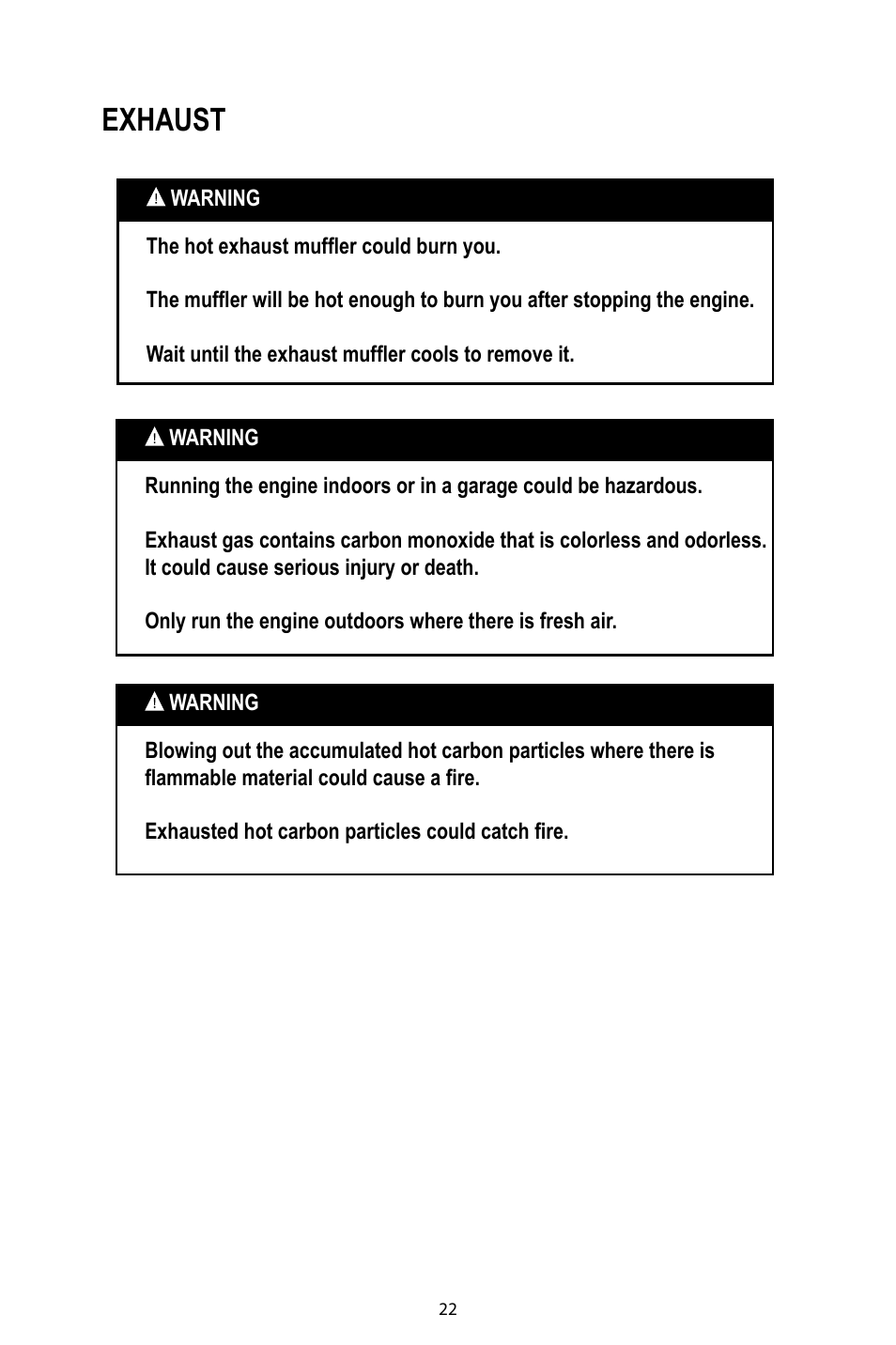 Exhaust | Baja Motorsports DR49 Operator's Manual User Manual | Page 25 / 38