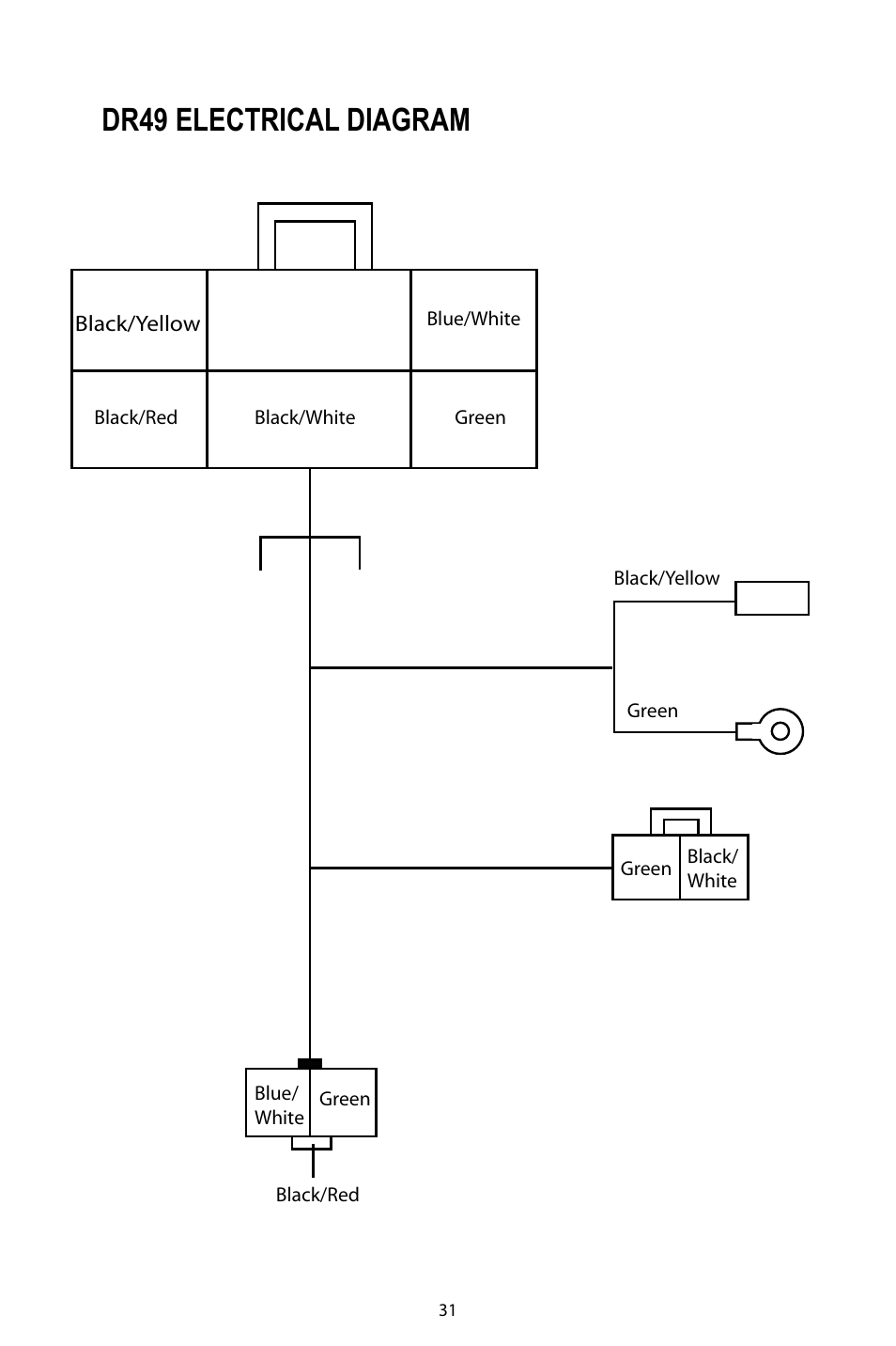 Dr49 electrical diagram | Baja Motorsports DR49 Operator's Manual User Manual | Page 34 / 38
