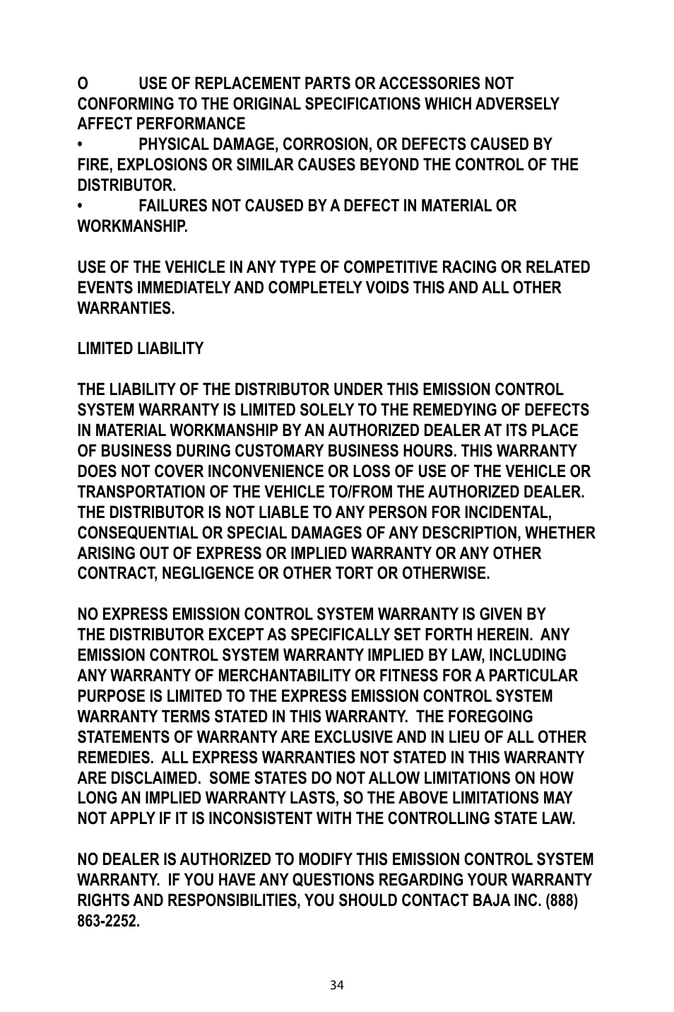 Baja Motorsports DR49 Operator's Manual User Manual | Page 37 / 38