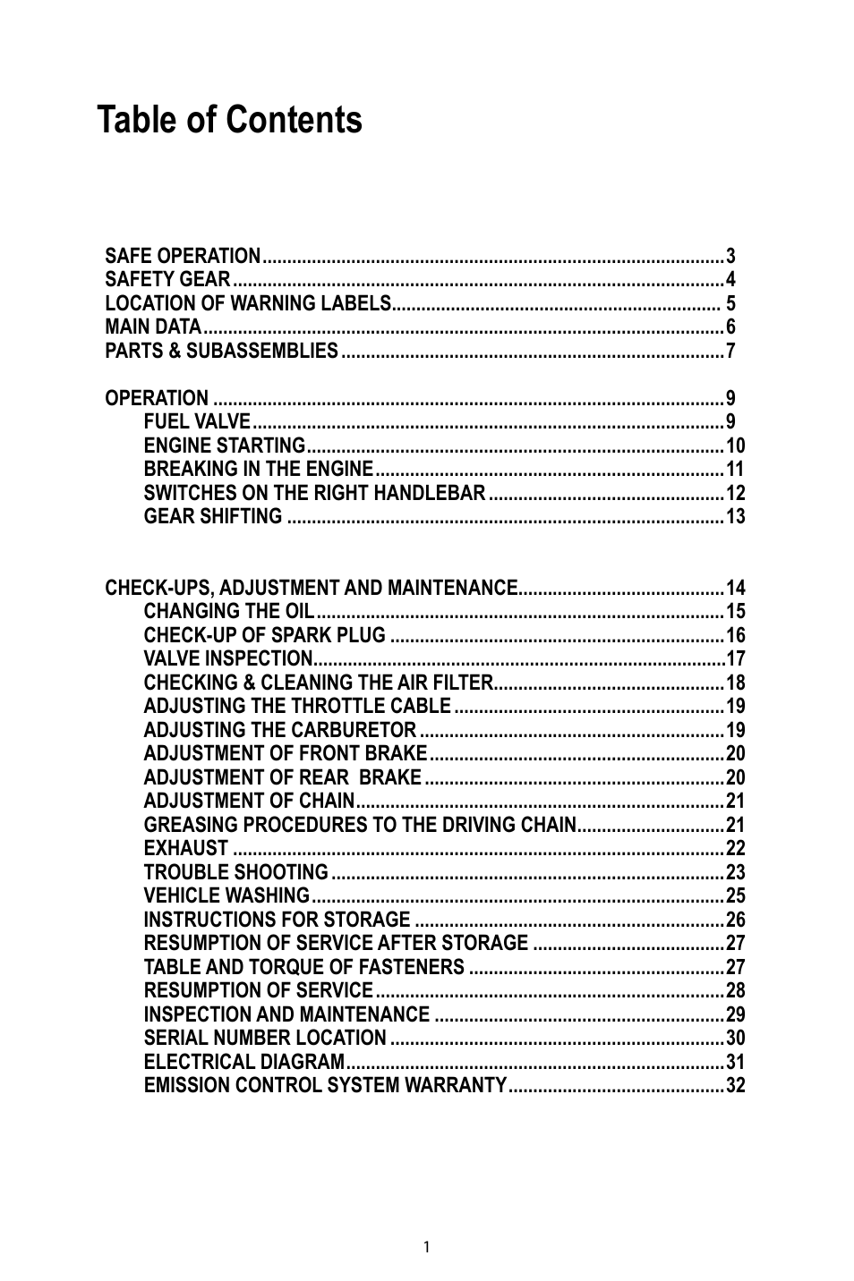 Baja Motorsports DR49 Operator's Manual User Manual | Page 4 / 38