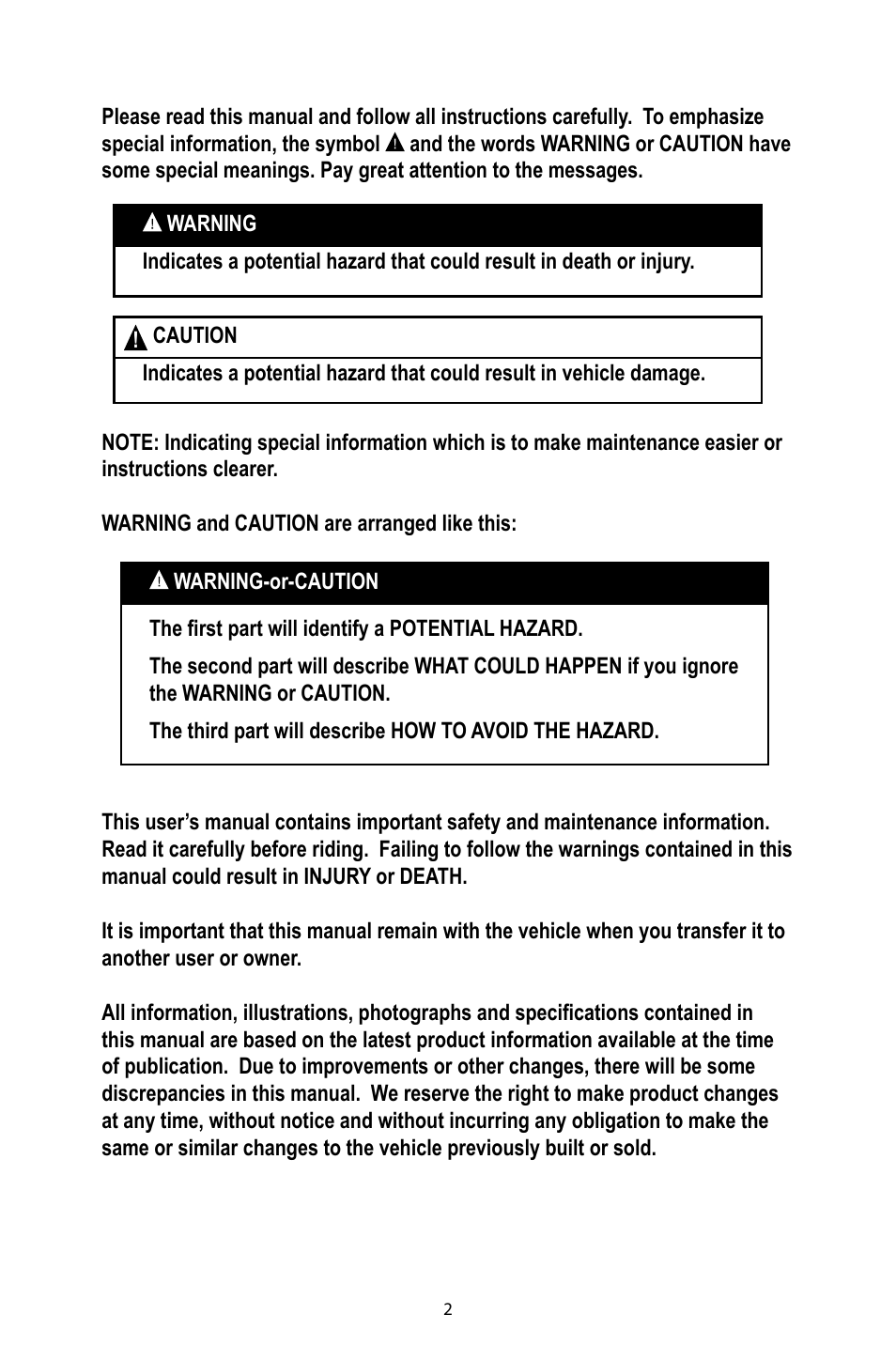 Baja Motorsports DR49 Operator's Manual User Manual | Page 5 / 38