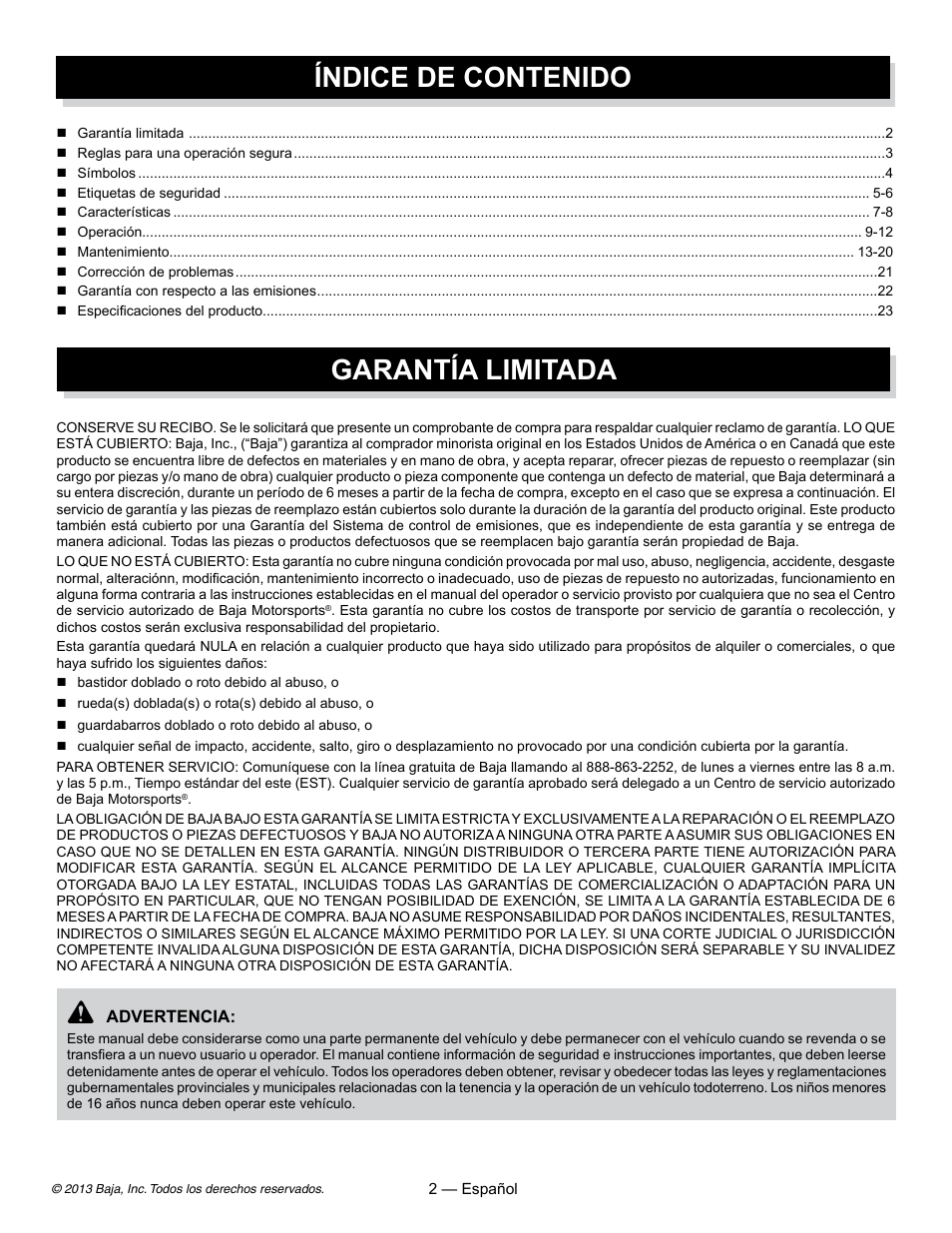 Baja Motorsports DR70 Operator's Manual User Manual | Page 24 / 48