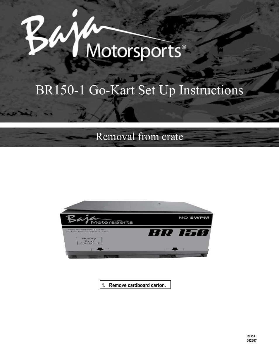 Baja Motorsports BR150-1 Assembly Guide User Manual | 18 pages