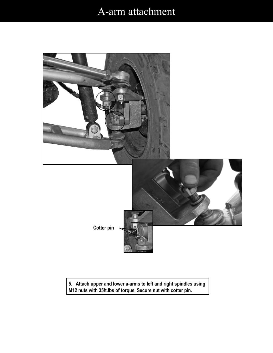 A-arm attachment | Baja Motorsports BR150-1 Assembly Guide User Manual | Page 6 / 18