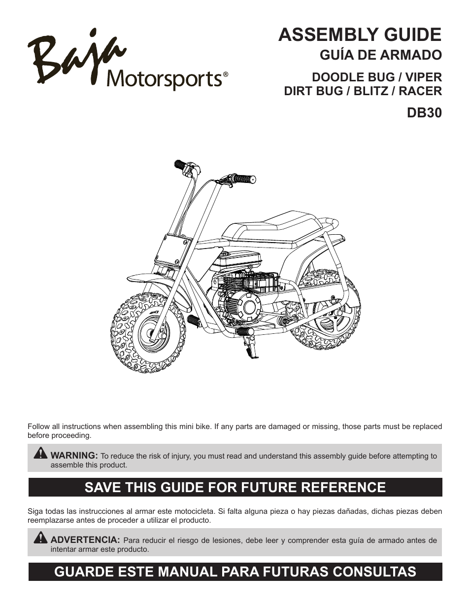 Baja Motorsports DB30 Assembly Guide User Manual | 20 pages