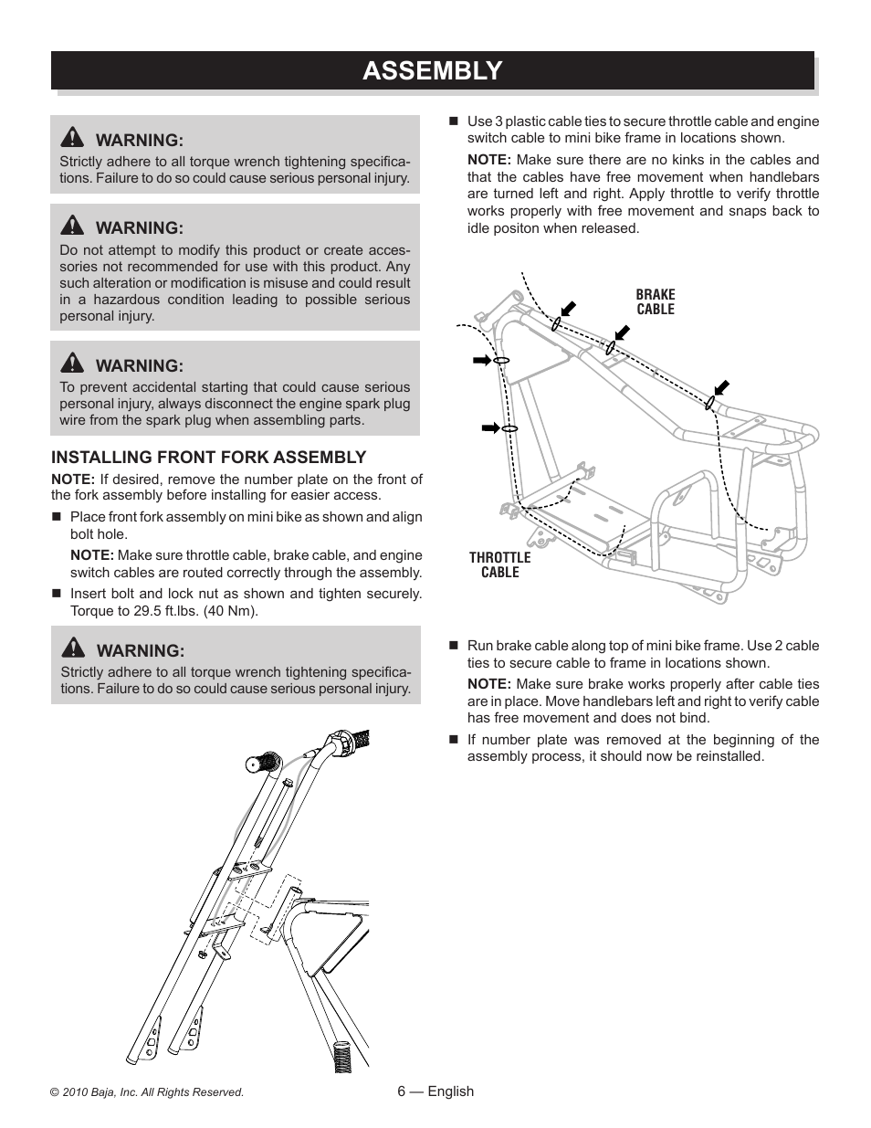 Assembly | Baja Motorsports DB30 Assembly Guide User Manual | Page 6 / 20