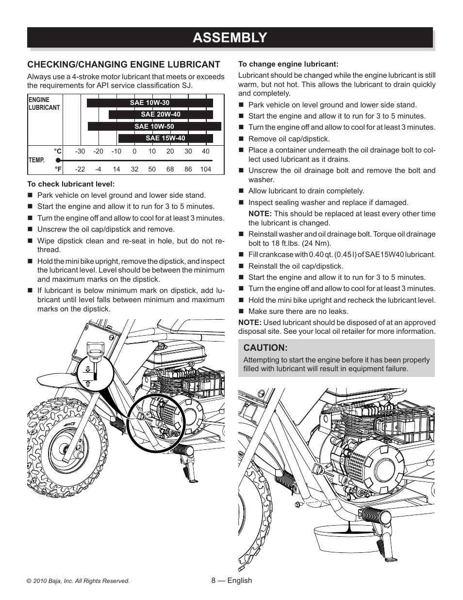 Assembly | Baja Motorsports DB30 Assembly Guide User Manual | Page 8 / 20