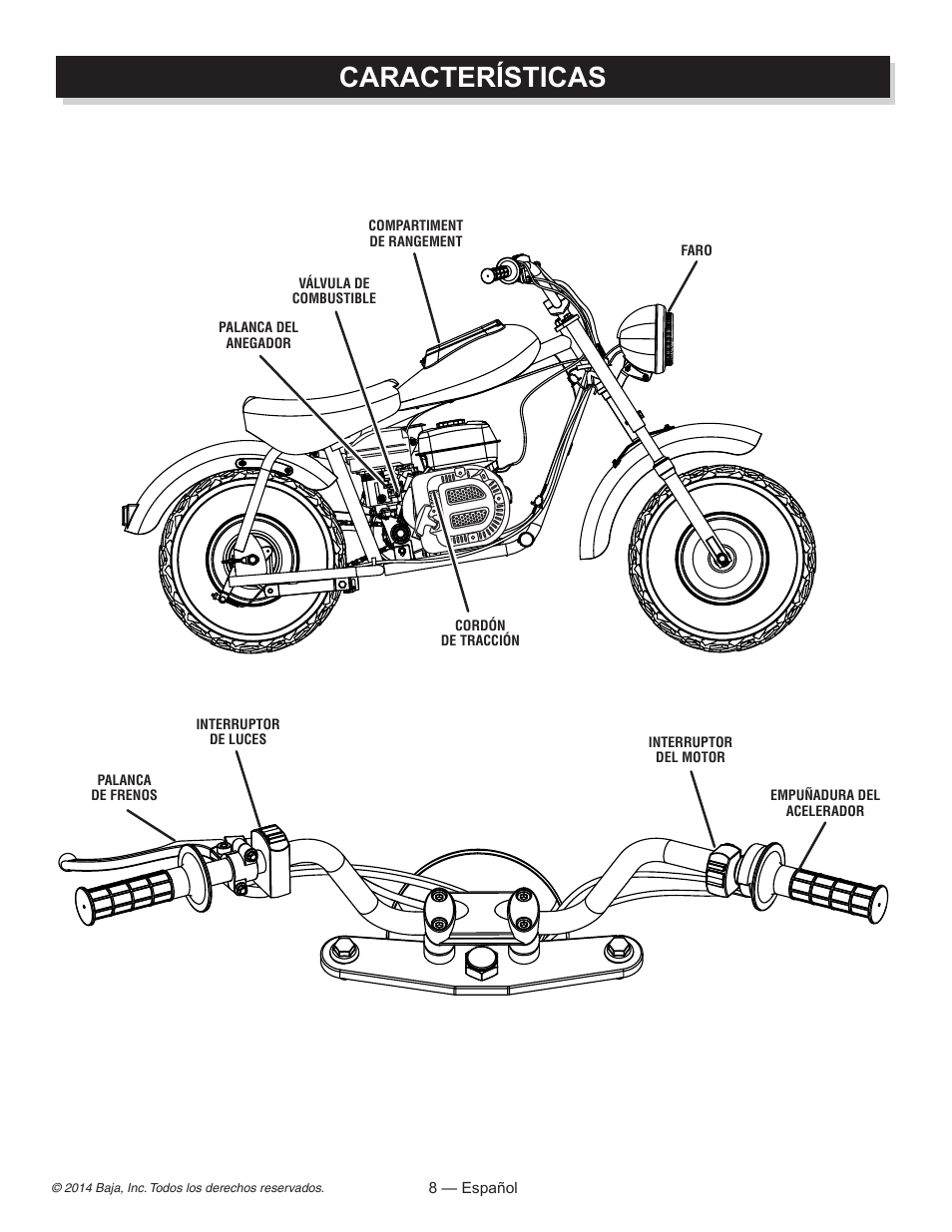Características | Baja Motorsports MB200 Operator's Manual User Manual | Page 29 / 44