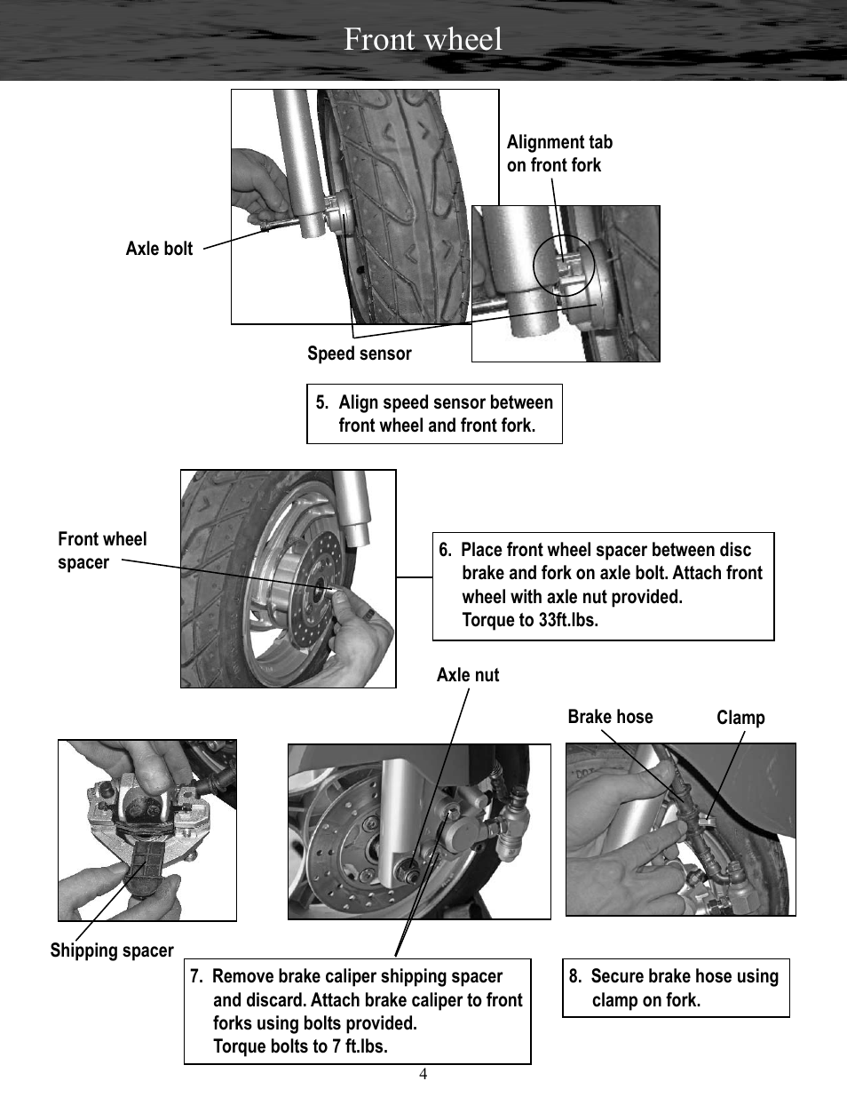 Front wheel | Baja Motorsports RT50-R Assembly Guide User Manual | Page 4 / 10