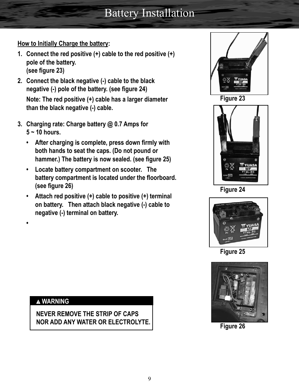 Battery installation | Baja Motorsports RT50-R Assembly Guide User Manual | Page 9 / 10