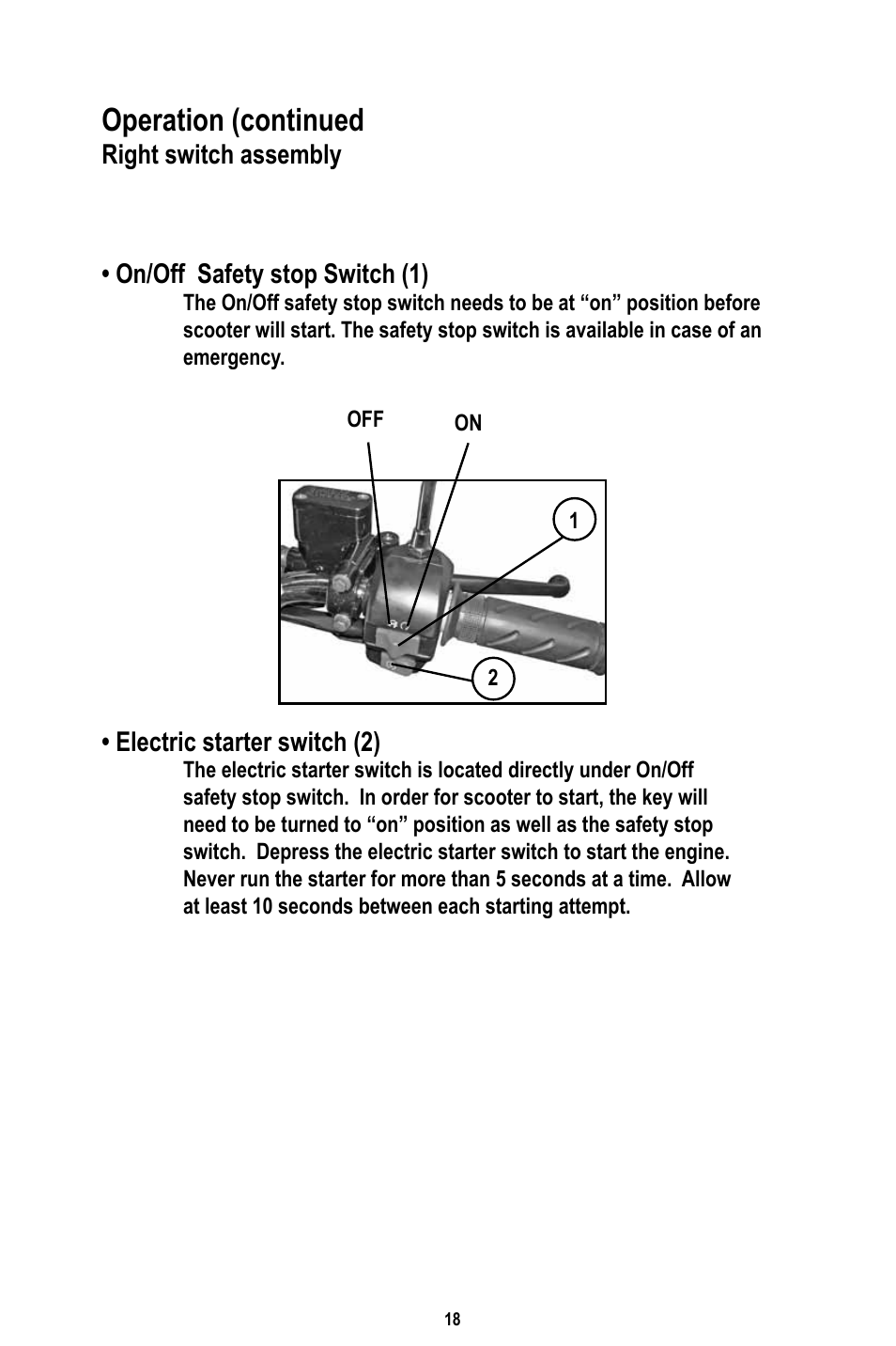 Operation (continued | Baja Motorsports RT50-R Operator's Manual User Manual | Page 21 / 45