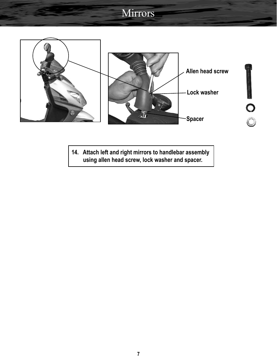 Mirrors | Baja Motorsports SC150 Assembly Guide User Manual | Page 7 / 11