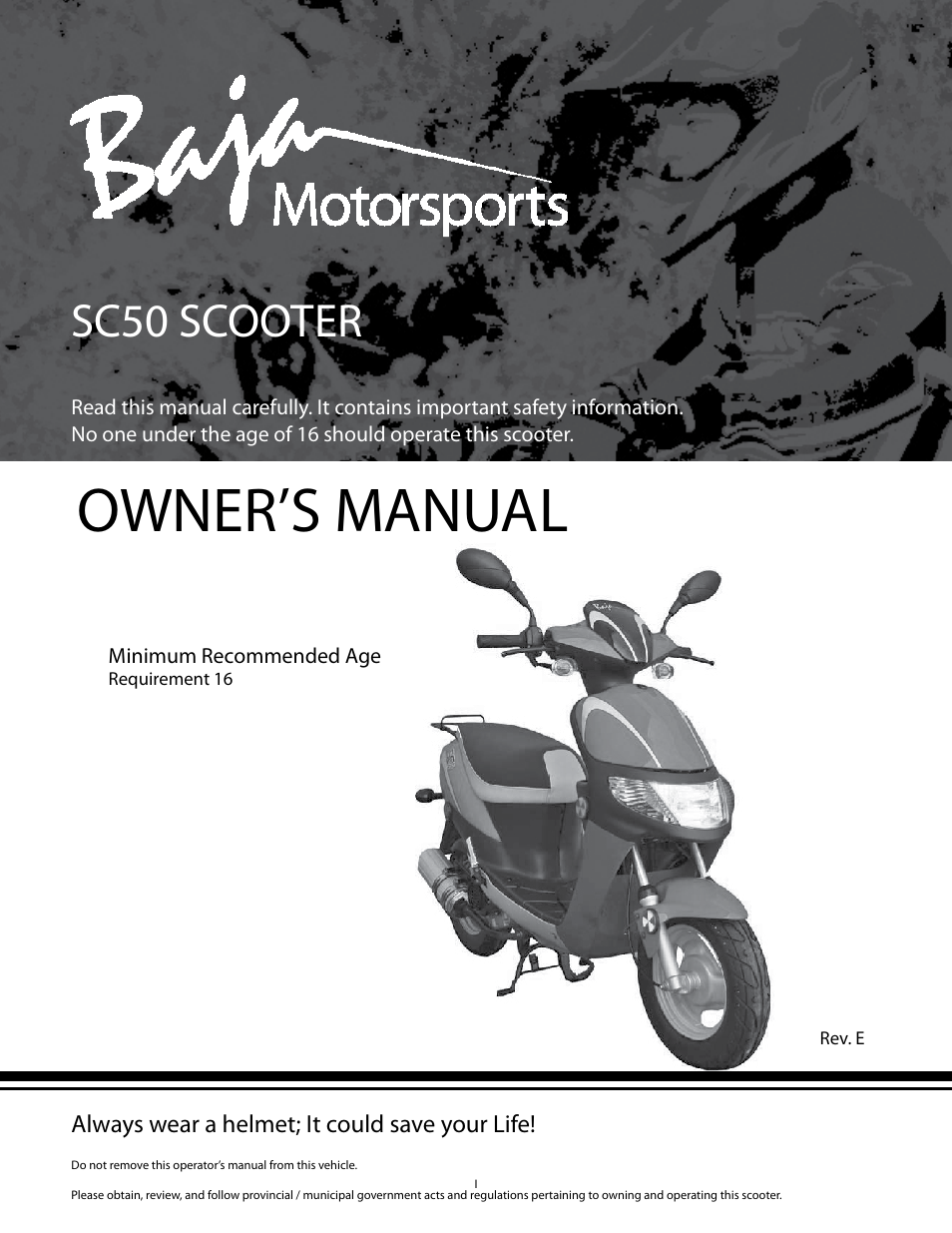 Baja Motorsports SC50P User Manual | 42 pages