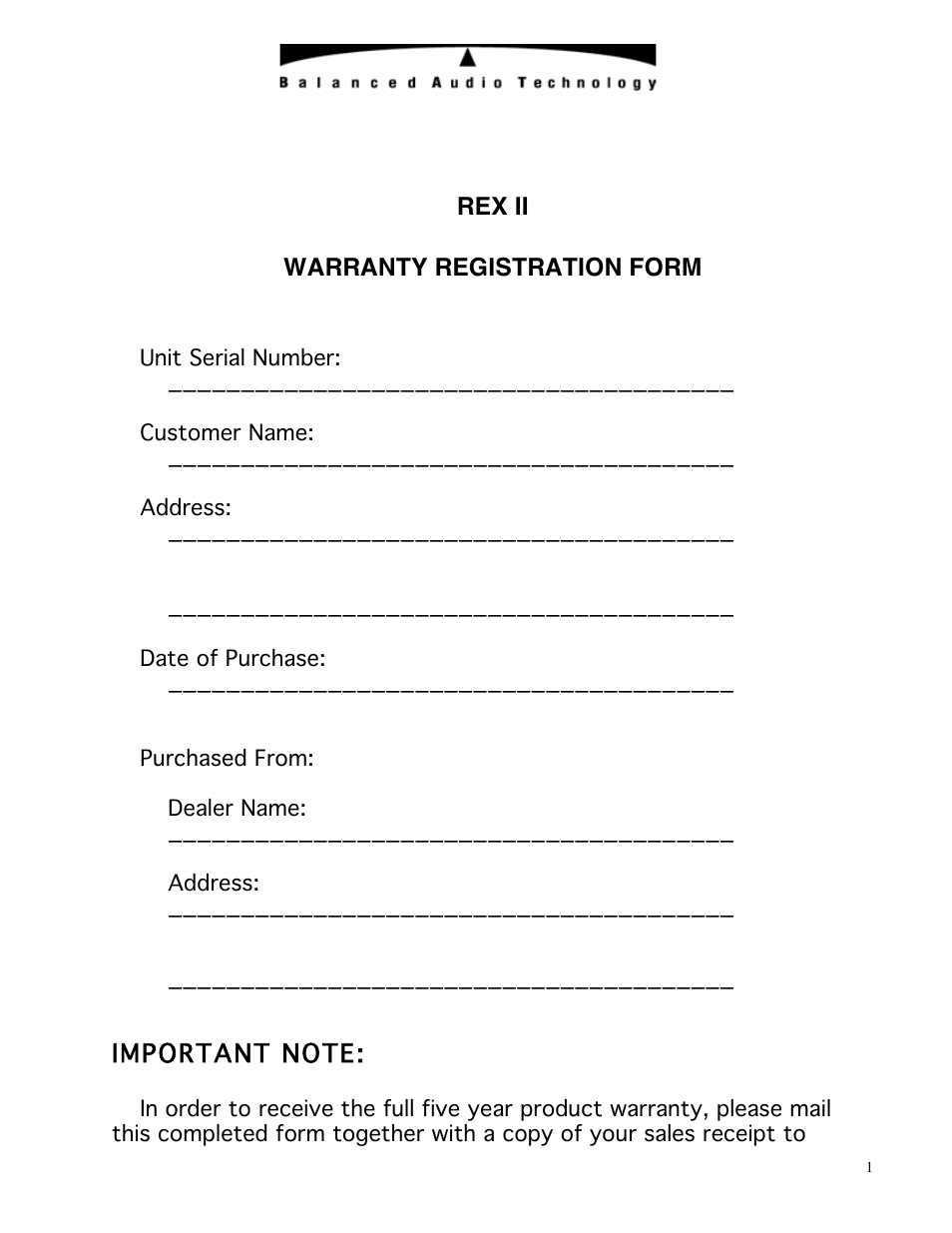 Balanced Audio REX II Preamplifier User Manual | 25 pages