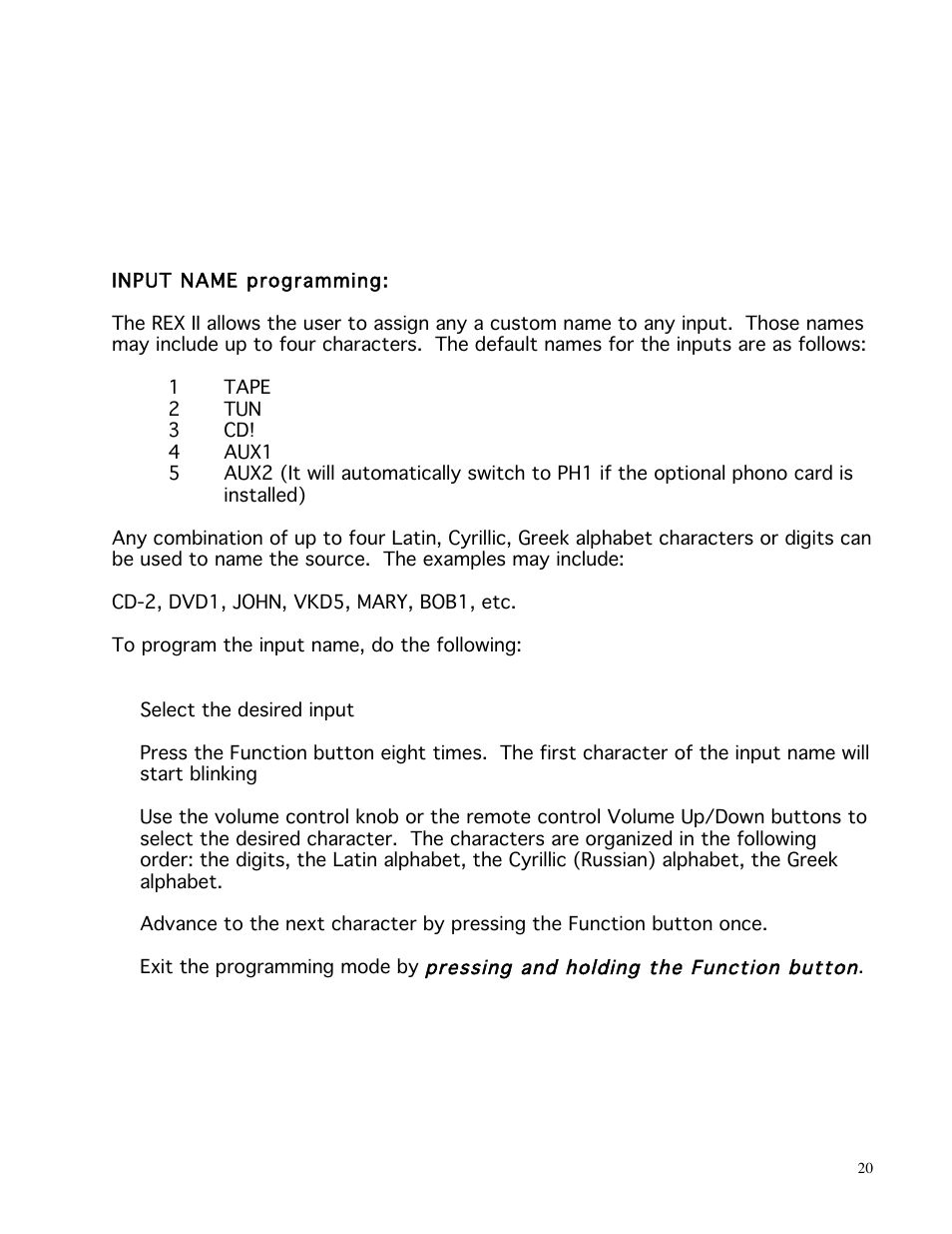 Balanced Audio REX II Preamplifier User Manual | Page 20 / 25
