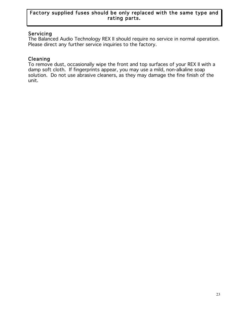 Balanced Audio REX II Preamplifier User Manual | Page 23 / 25