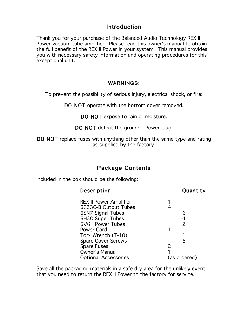 Balanced Audio REX II Power User Manual | Page 4 / 14